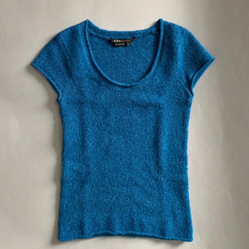 BCBGMaxAzria Blue Knit Tee